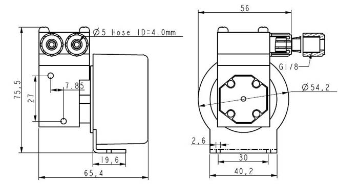 micro vacuum pump tm30b-h-dimension