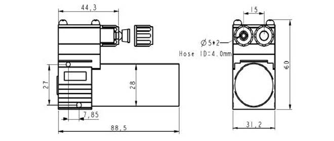 Miniature diaphragm liquid pump tf30d-c-dimension