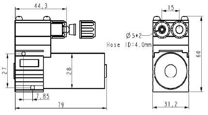 Miniature diaphragm liquid pump tf30d-d-dimension