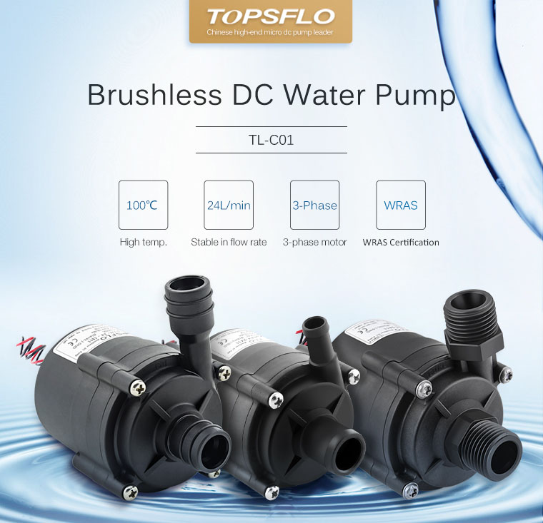 High-end 12v 24v micro dc cooling system pump, laser chiller water pump Brushless centrifugal micro water pump | Topsflo manufacturer